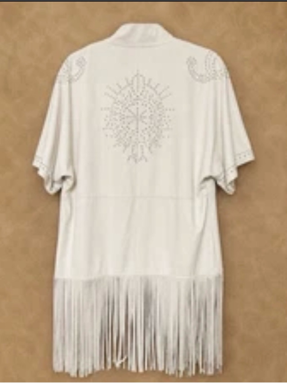 Powder River Outfitters Western Studded Fringe Kimono Jacket Size S - Picture 2 of 8